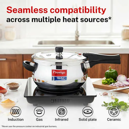  PRESTIGE SVACHH TRI-PLY HANDI PRESSURE COOKER 3 LITRE - Detail View